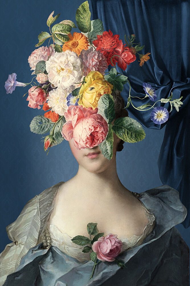 Elegant Floral Portrait art print by Marja van den Hurk for $57.95 CAD