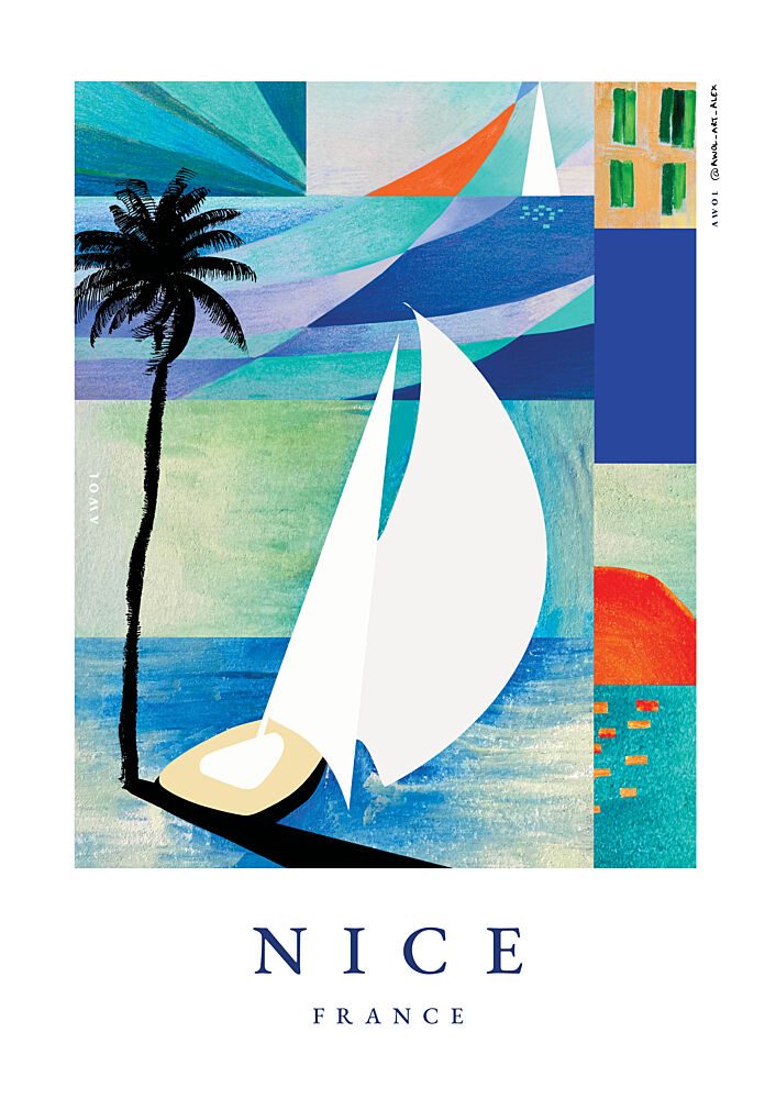 Summer Sailboat Beach art print by Alex Nereuta for $57.95 CAD