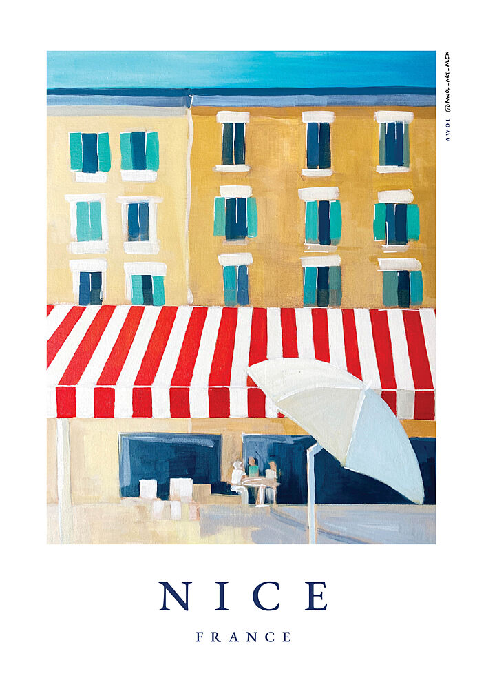 Nice France Cafe art print by Alex Nereuta for $57.95 CAD
