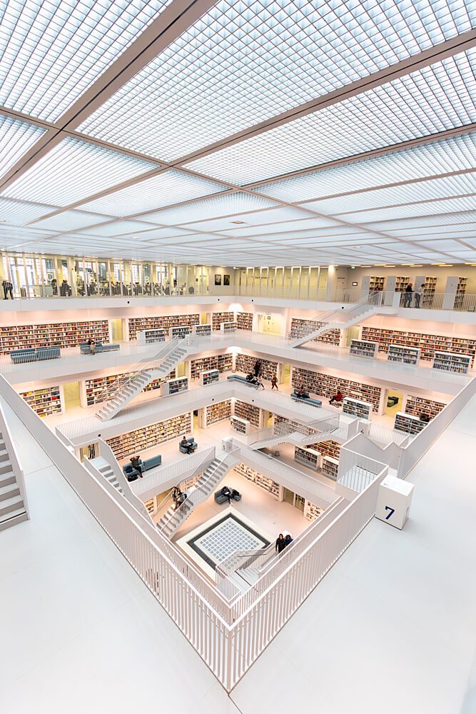Bright Modern Library art print by Ulrike Leinemann for $57.95 CAD
