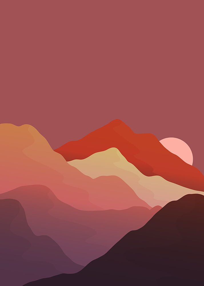 Layered Mountain Sunset art print by Stephen Wade for $57.95 CAD