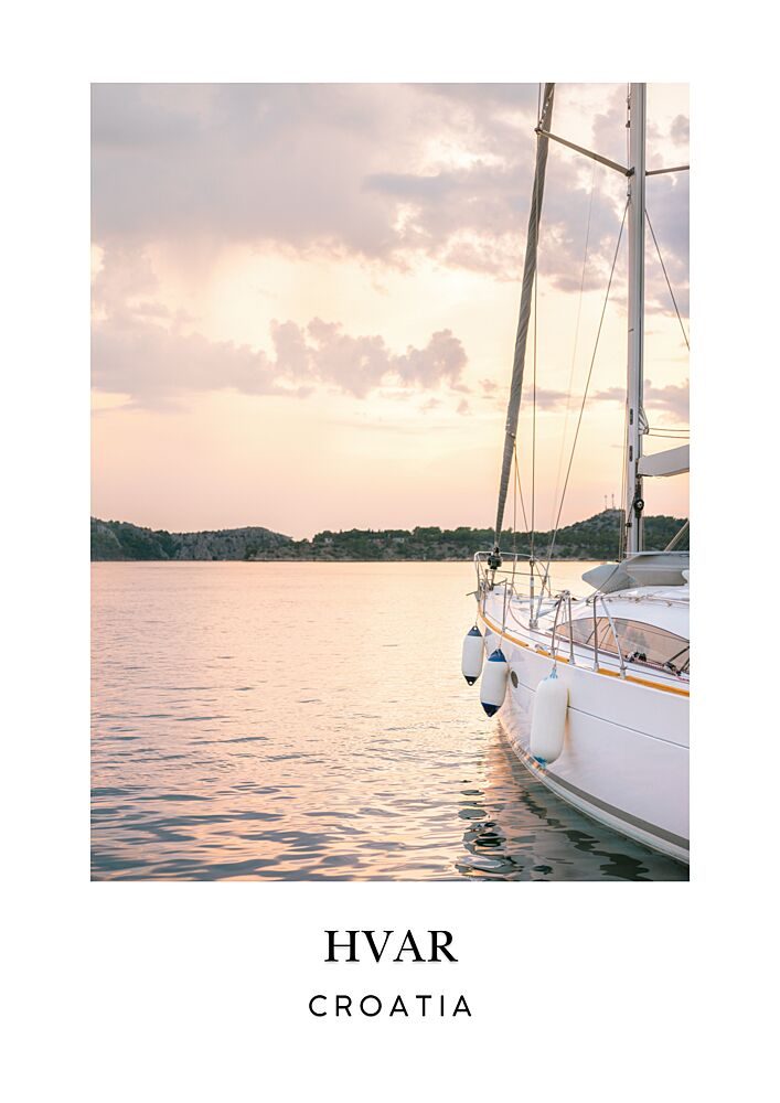 Hvar Croatia Travel Poster art print by Raisa Zwart for $57.95 CAD