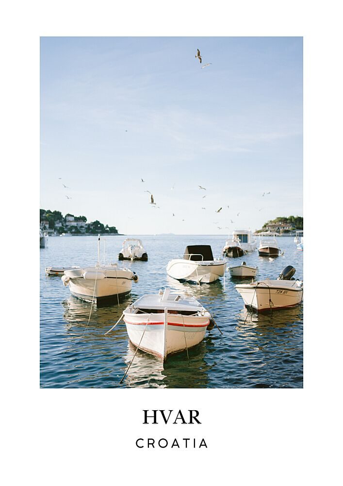 Hvar Croatia Travel Poster art print by Raisa Zwart for $57.95 CAD