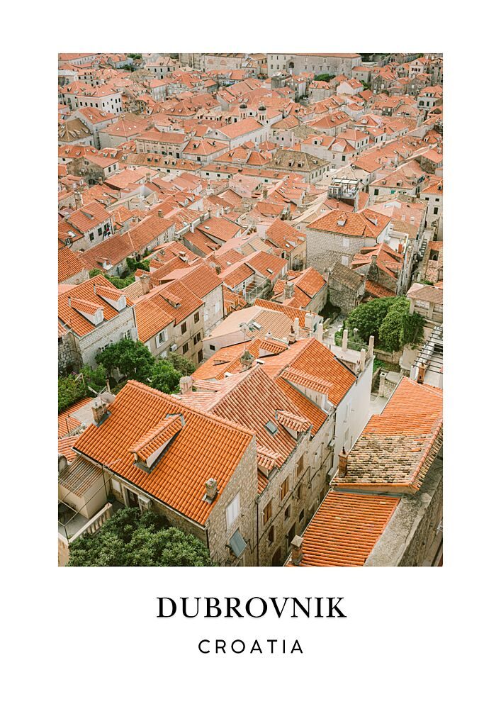 Roofs of Dubrovnik Travel Poster art print by Raisa Zwart for $57.95 CAD