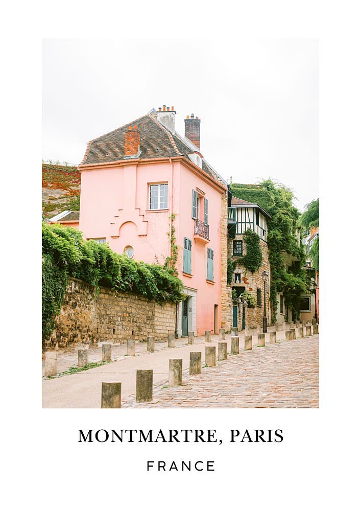 Montmartre Paris Travel Poster art print by Raisa Zwart for $57.95 CAD