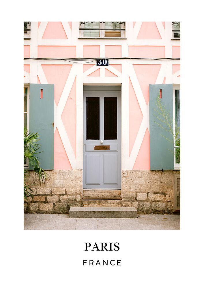 Paris France Travel Poster art print by Raisa Zwart for $57.95 CAD