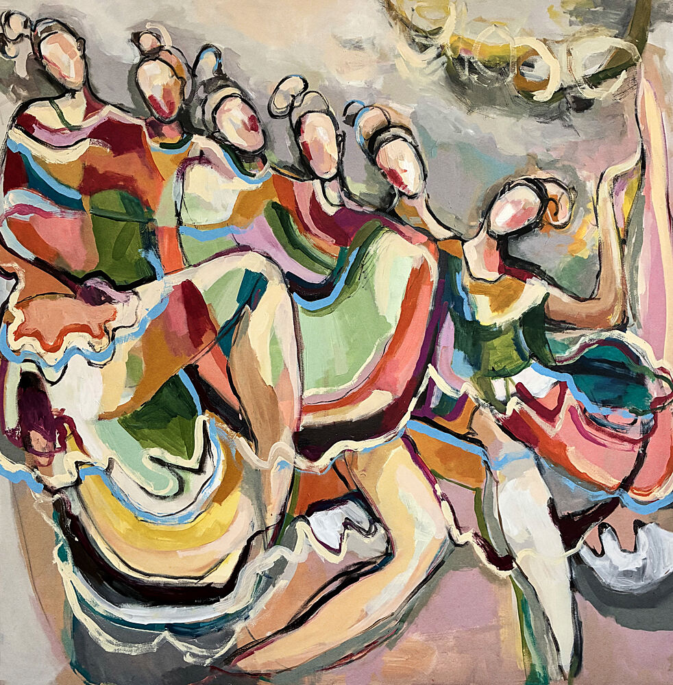 Vibrant Group Dance art print by Magdalena Krzak for $57.95 CAD