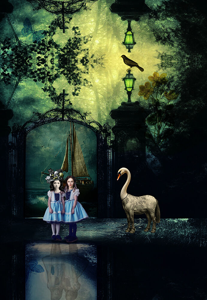 Girls in Enchanted Garden art print by Pascal Bouchet-Spiegel for $57.95 CAD