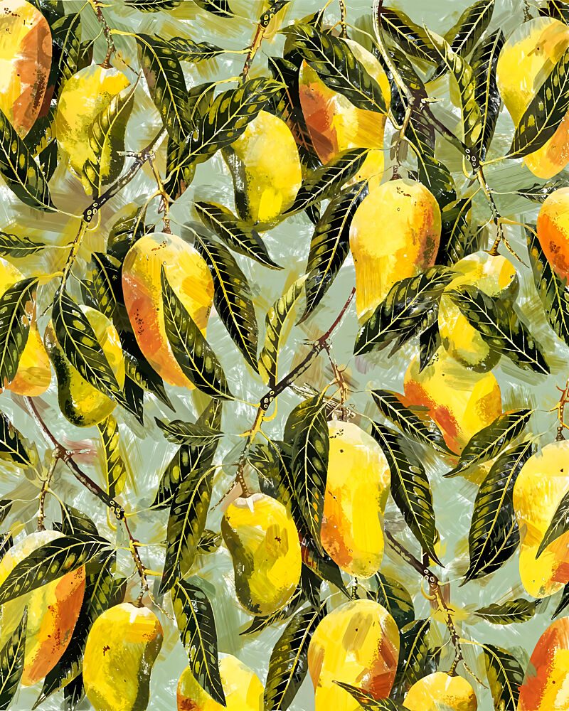 Vibrant Tropical Mangoes art print by Uma Gokhale for $57.95 CAD