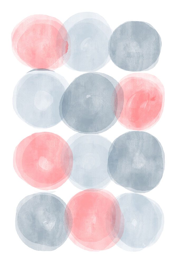 Soft Watercolor Circles art print by Martina for $57.95 CAD