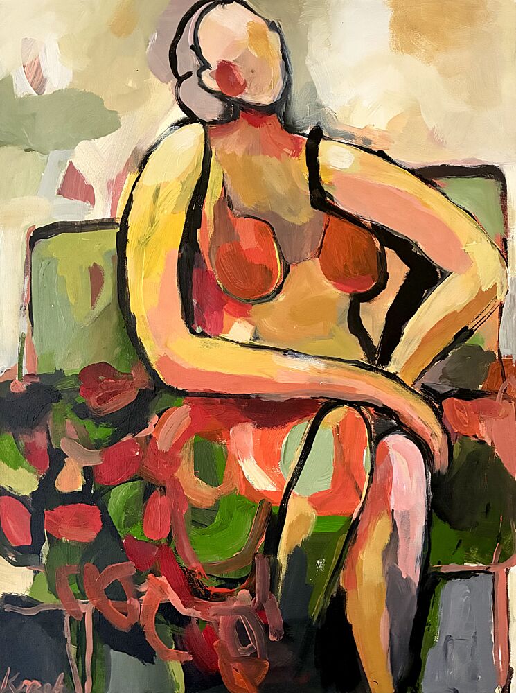 Colorful Nude Figure art print by Magdalena Krzak for $57.95 CAD