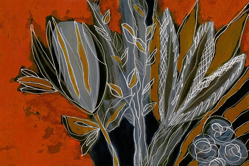 Grey and Orange Botanicals art print by Lori Ann Folz for $57.95 CAD