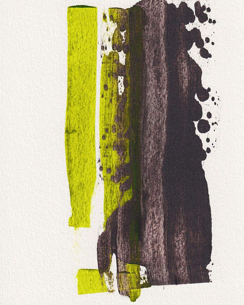 Bold Green Abstract Splatter art print by Bronwyn Baker for $57.95 CAD