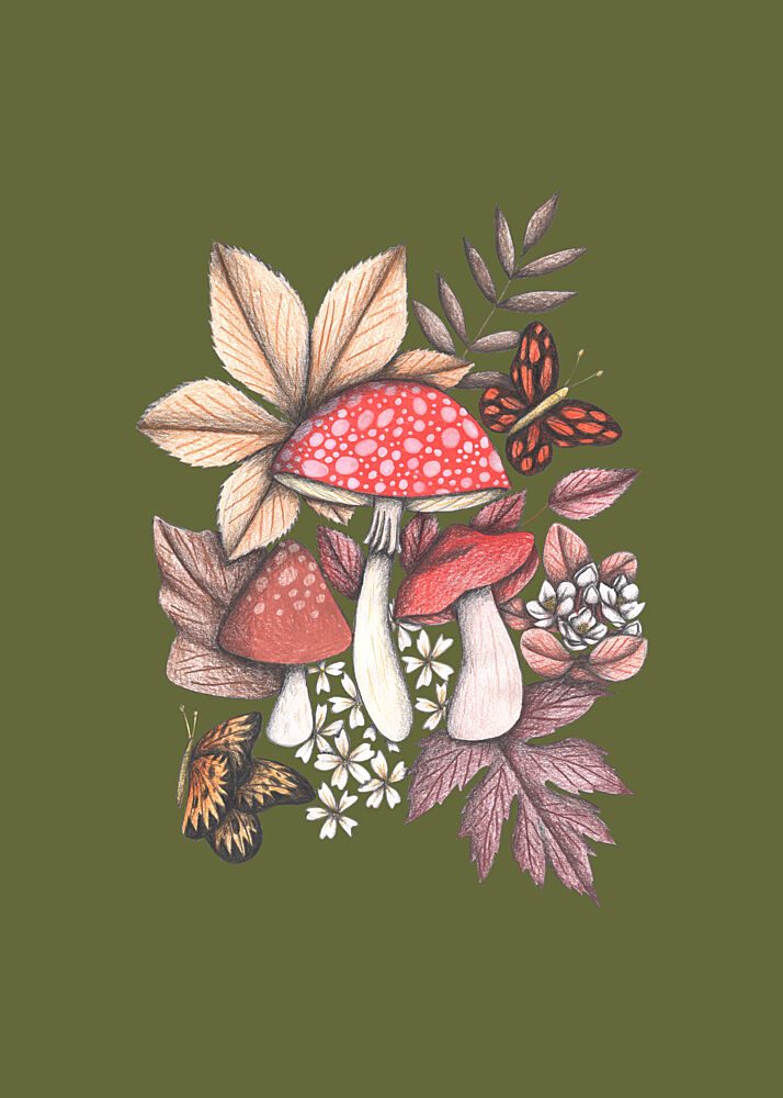 Autumn Forest Fungi art print by Cecilia Battaini for $57.95 CAD