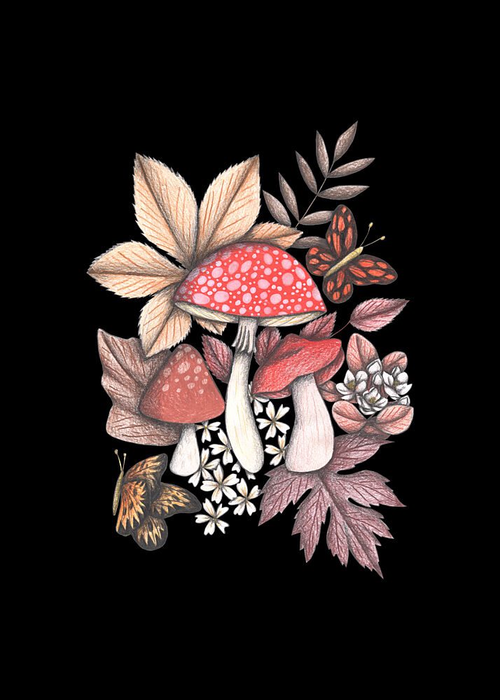 Whimsical Woodland Mushrooms art print by Cecilia Battaini for $57.95 CAD
