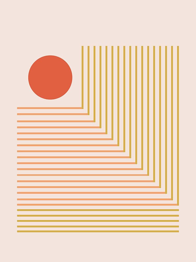 Warm Geometric Sun art print by Nilesh Kulkarni for $57.95 CAD
