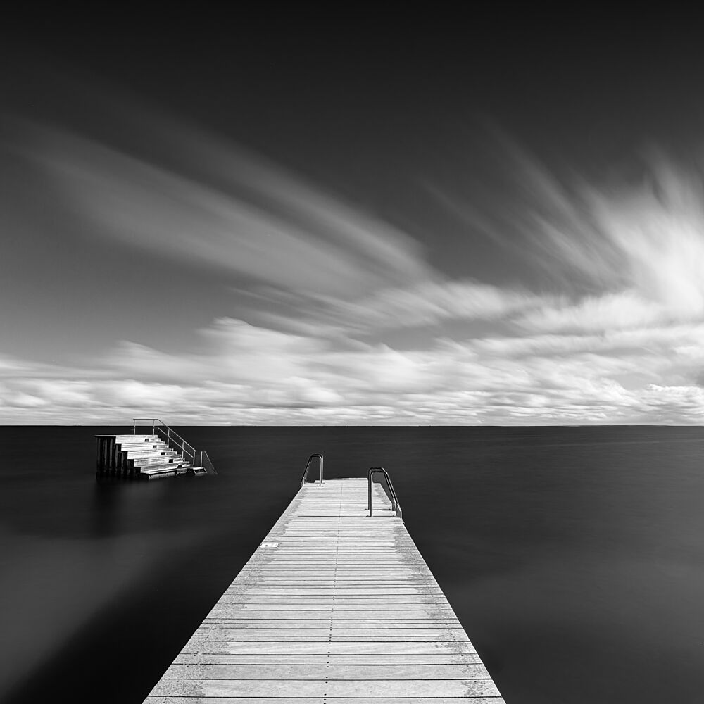 Dark Water Pier Steps art print by Ralf Steinberg for $57.95 CAD