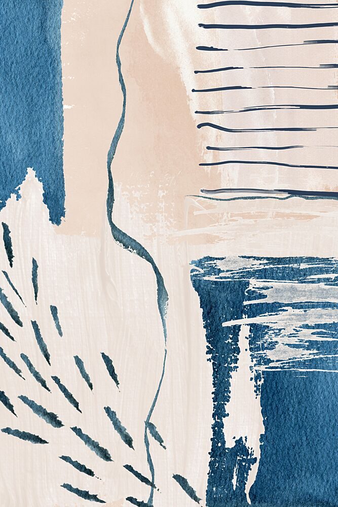 Abstract Indigo Beige Strokes art print by Sally Ann Moss for $57.95 CAD