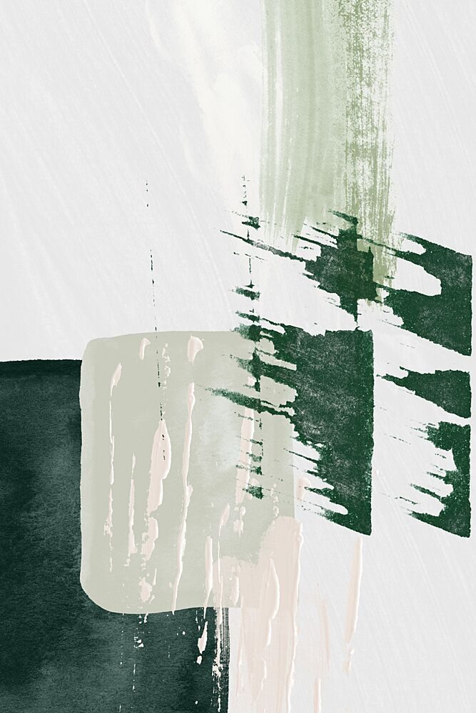 Modern Green Abstract Strokes art print by Sally Ann Moss for $57.95 CAD