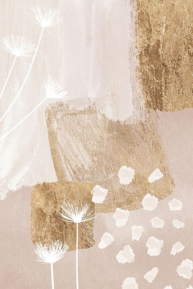 Golden Abstract Floral art print by Sally Ann Moss for $57.95 CAD