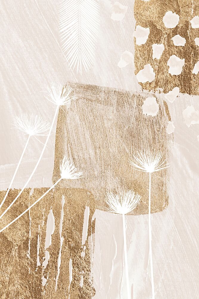 Golden Botanical Abstract art print by Sally Ann Moss for $57.95 CAD