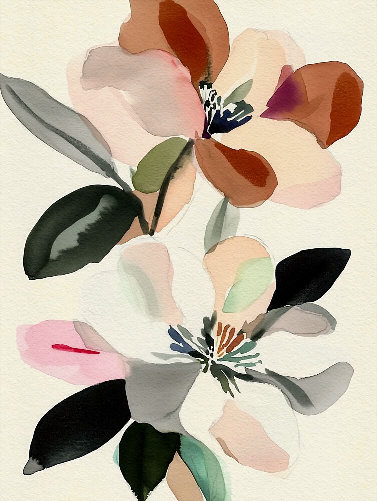 Blush and Sage Blooms art print by Dotz and Cats for $57.95 CAD