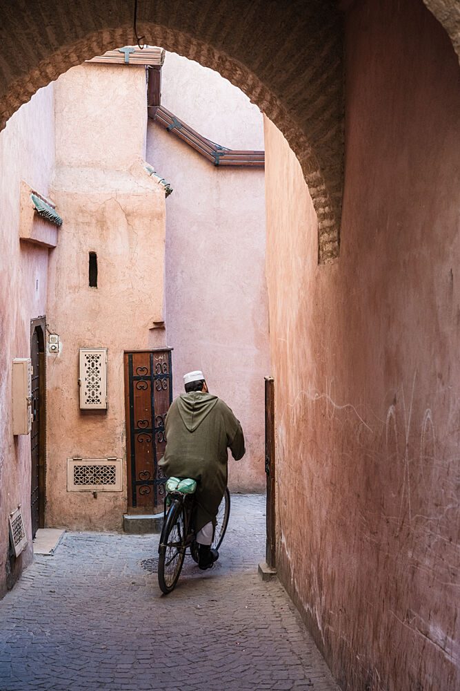 Alleyway Rider in Pink City art print by Photolovers for $57.95 CAD