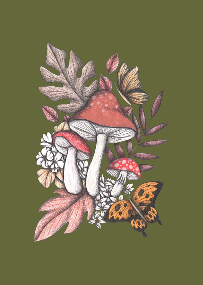 Mushrooms Magic2 art print by Cecilia Battaini for $57.95 CAD