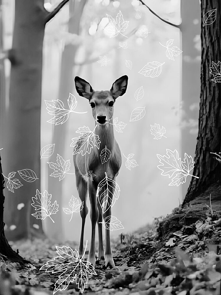 Magical Forest Deer art print by Ohkimiko for $57.95 CAD