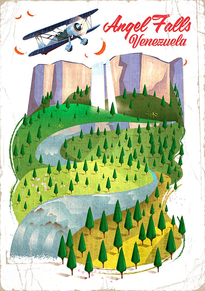 Angel Falls Biplane Adventure art print by Nicholas for $57.95 CAD