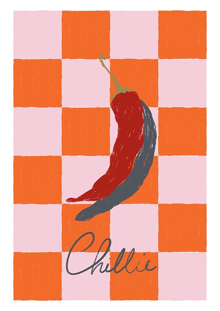 Spicy Chili Checkerboard art print by Ivy Green Illustrations for $57.95 CAD
