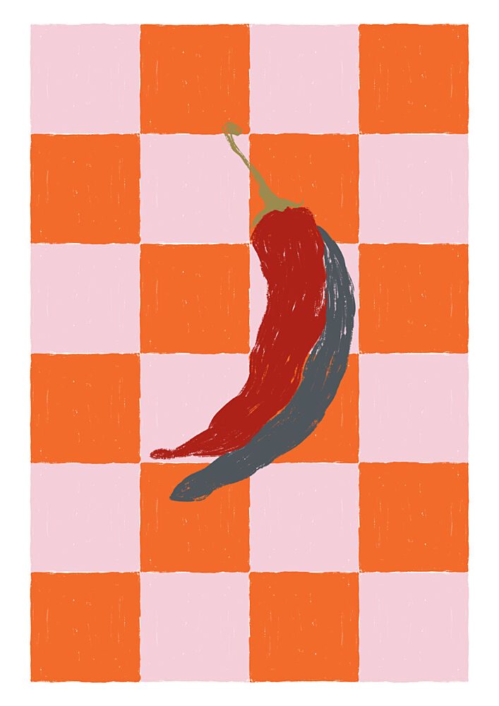 Hot Peppers Checkered art print by Ivy Green Illustrations for $57.95 CAD