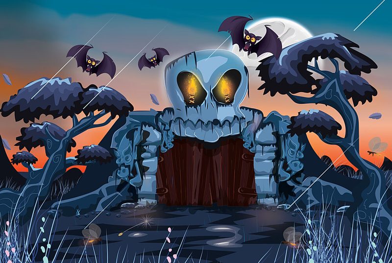 Moonlit Skull Gate art print by Nicholas for $57.95 CAD