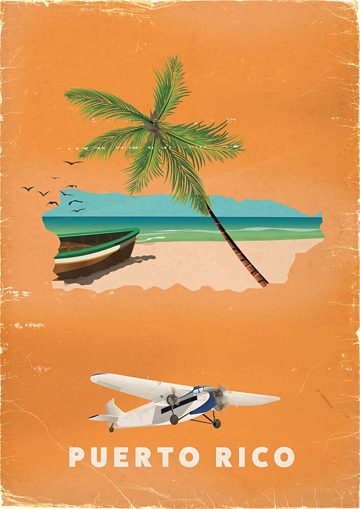 Puerto Rico Vintage Travel art print by Nicholas for $57.95 CAD