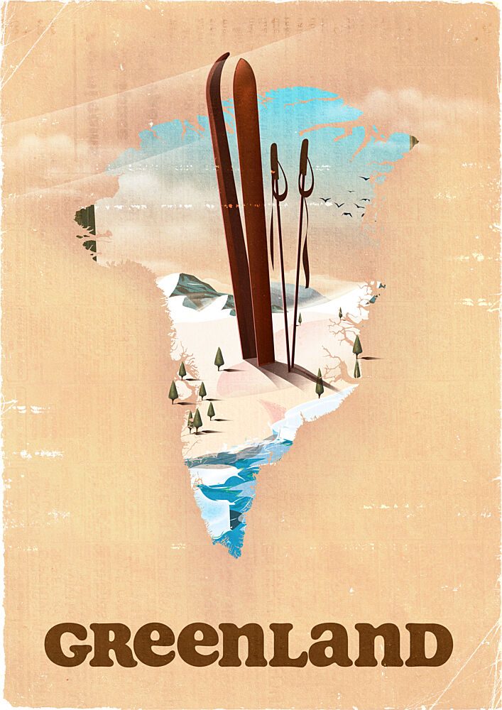 Greenland Ski Adventure art print by Nicholas for $57.95 CAD