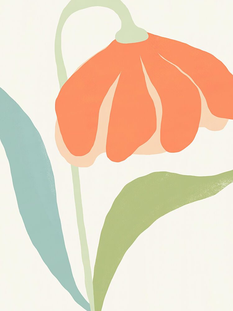 Gentle Orange Bloom art print by Little Dean for $57.95 CAD