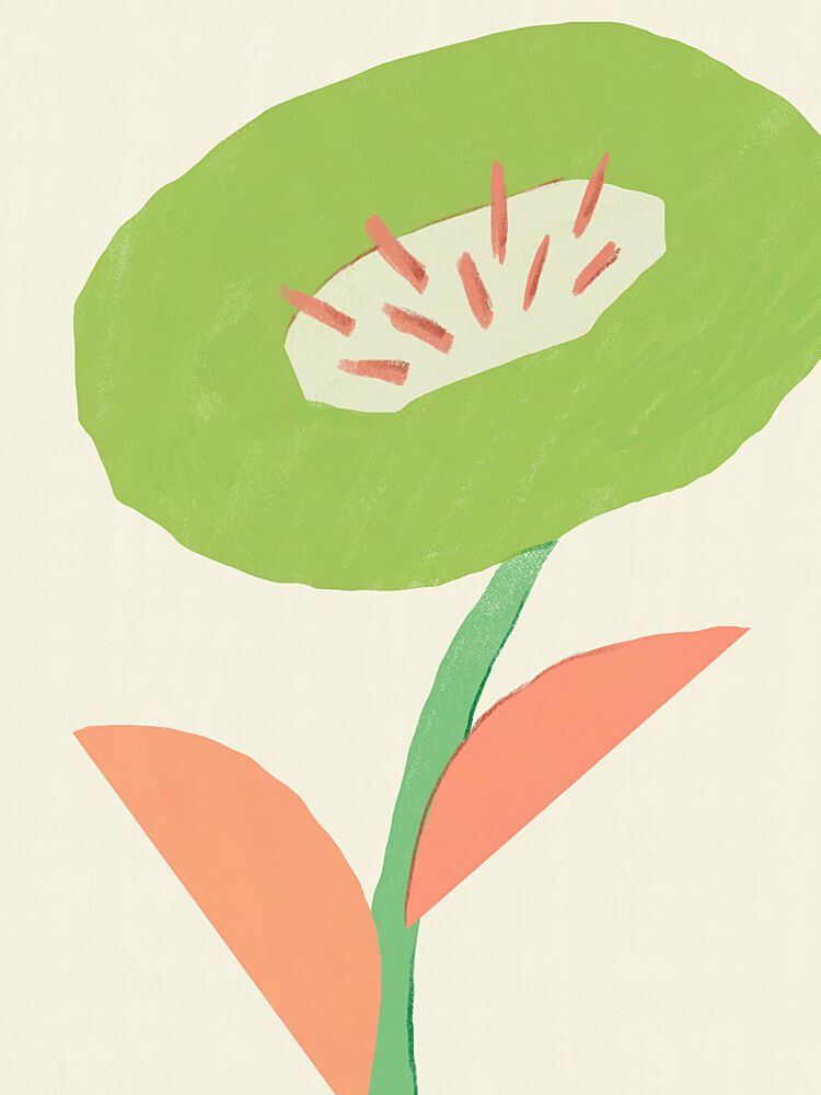Abstract Green Flower art print by Little Dean for $57.95 CAD
