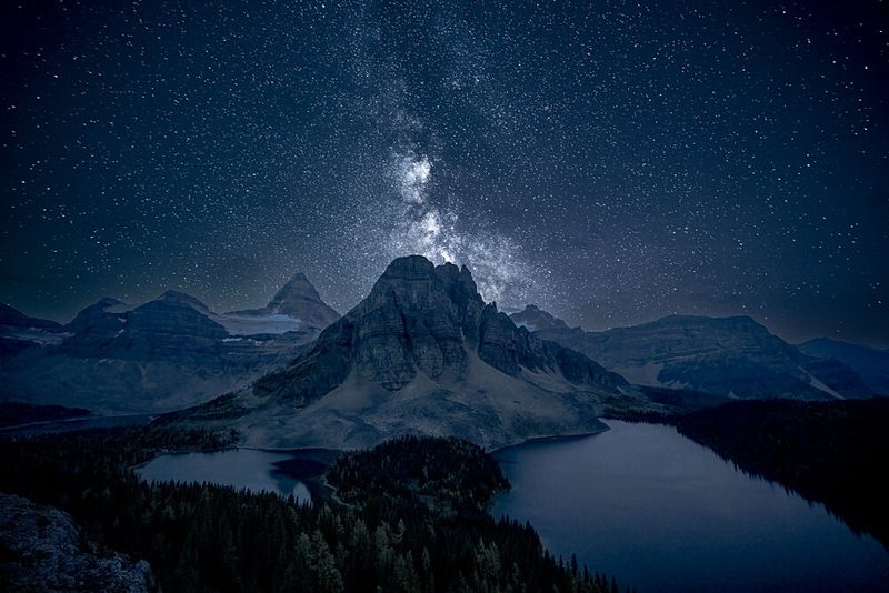 Milky Way over Mountains art print by Chao Feng for $57.95 CAD