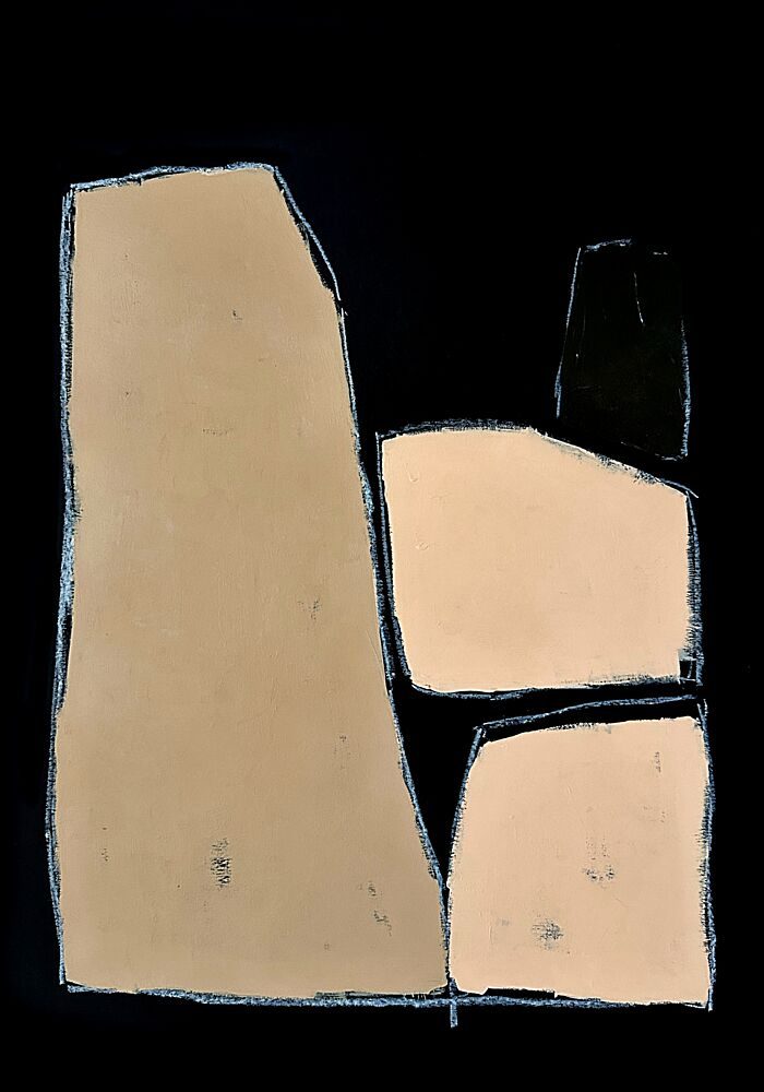 Beige Black Abstract Shapes art print by Andrea Reichhart for $57.95 CAD
