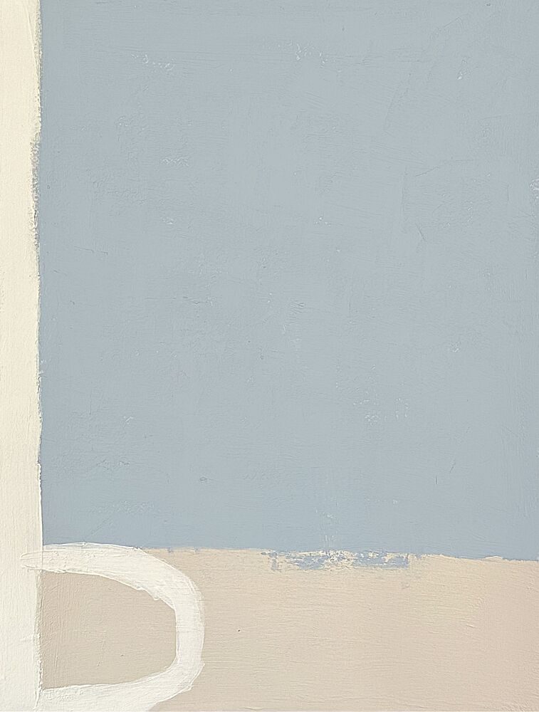 Serene Blue Beige Abstract art print by Andrea Reichhart for $57.95 CAD