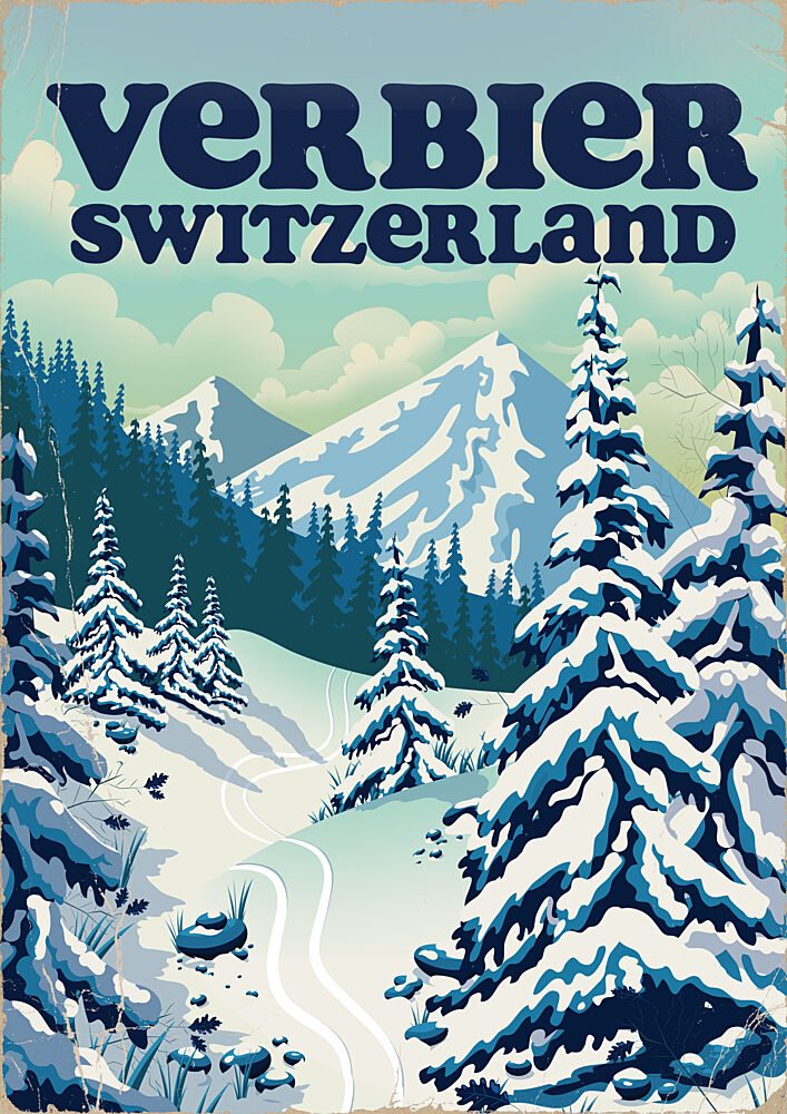 Verbier Mountain Ski Slopes art print by Nicholas for $57.95 CAD