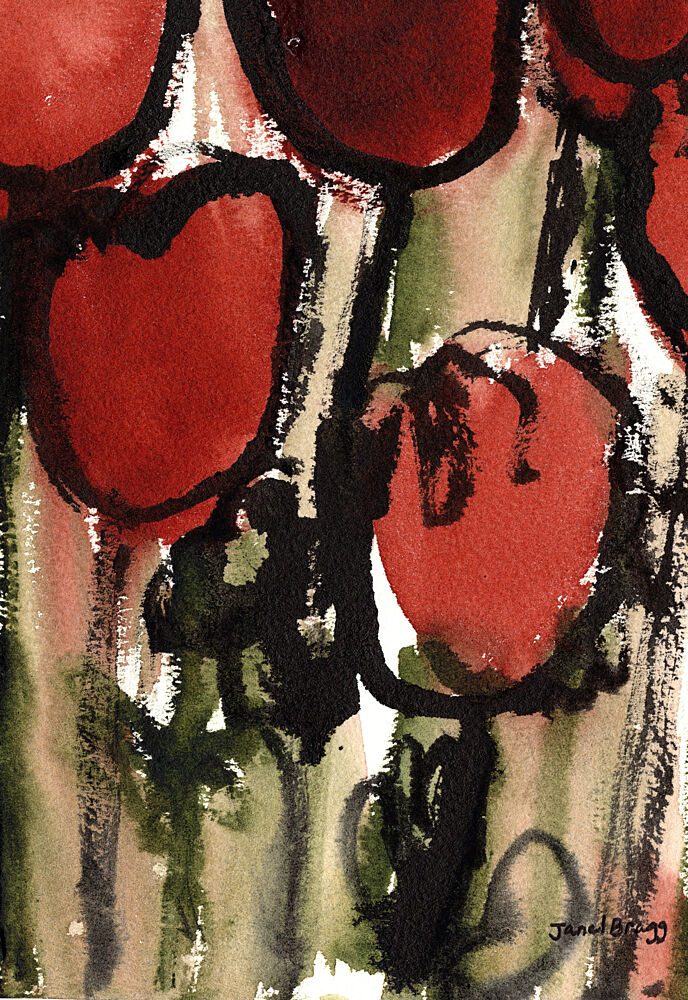 Moody Red Flowers art print by Janel Bragg for $57.95 CAD