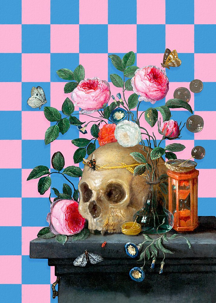Eclectic Skull and Roses art print by Marja van den Hurk for $57.95 CAD