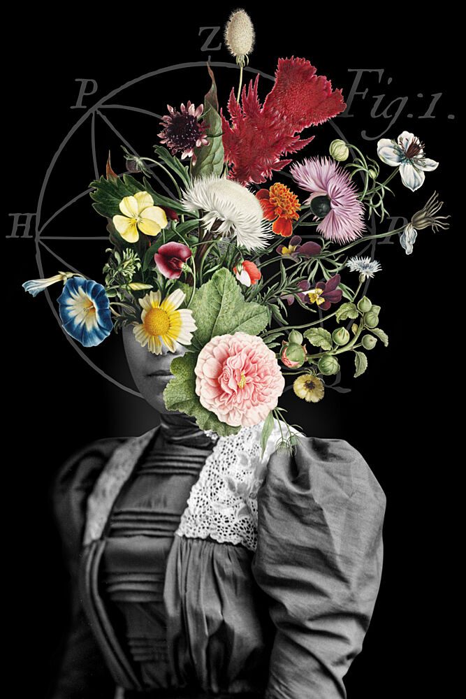 Floral Geometric Portrait art print by Marja van den Hurk for $57.95 CAD
