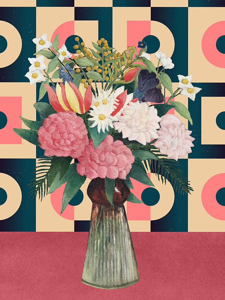 Vibrant Geometric Bouquet art print by Marja van den Hurk for $57.95 CAD