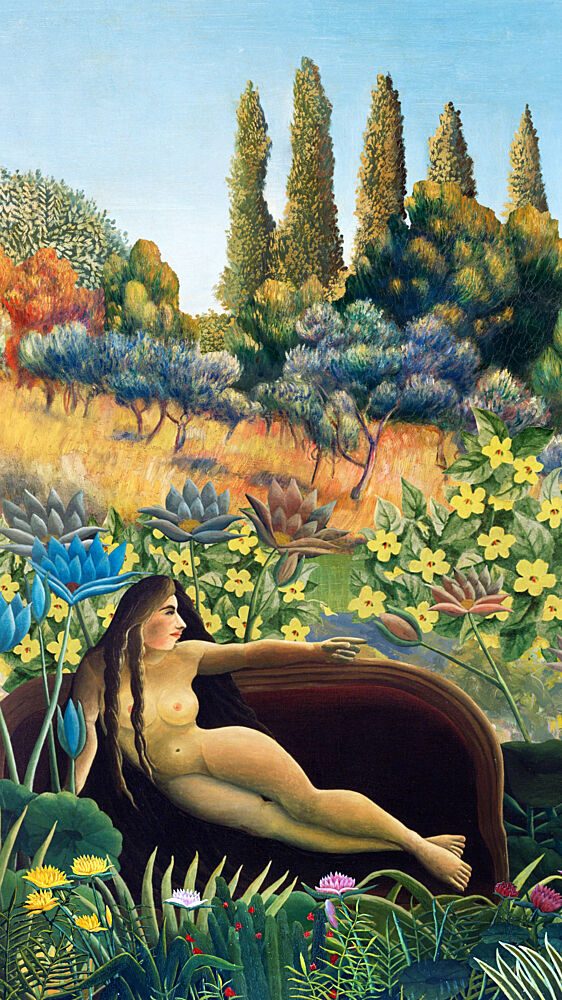 Nude Woman Lush Garden art print by Marja van den Hurk for $57.95 CAD