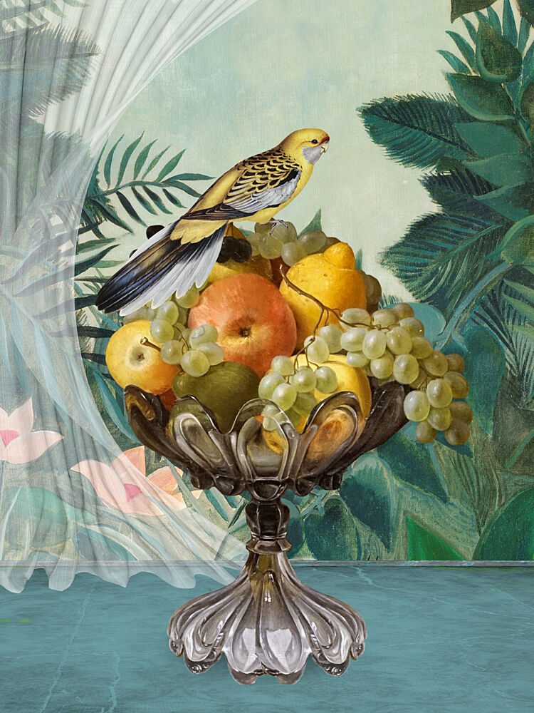 Exotic Bird Fruit Bowl art print by Marja van den Hurk for $57.95 CAD