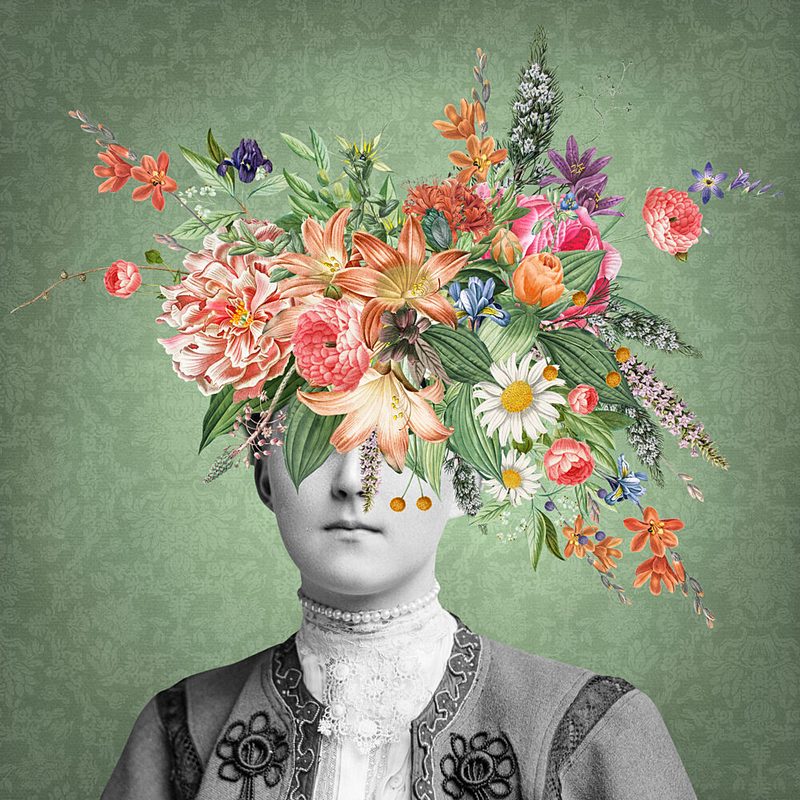 Surreal Floral Portrait art print by Marja van den Hurk for $57.95 CAD