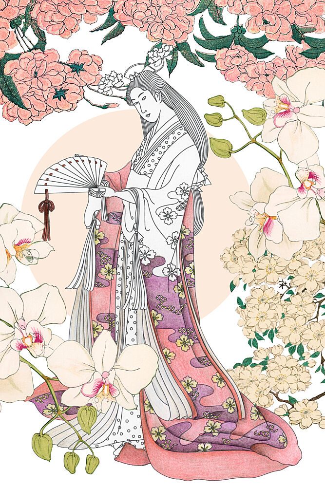 Serene Japanese Woman art print by Marja van den Hurk for $57.95 CAD