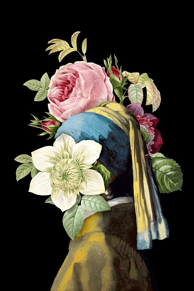 Floral Girl Portrait art print by Marja van den Hurk for $57.95 CAD